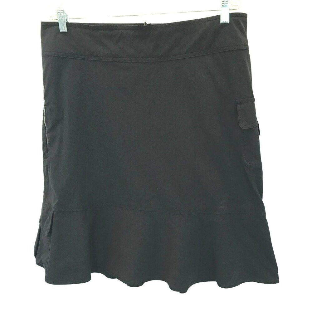 Royal Robbins Outdoor Skirt Adventure Flare Pockets Black Women's Sz 14 Active